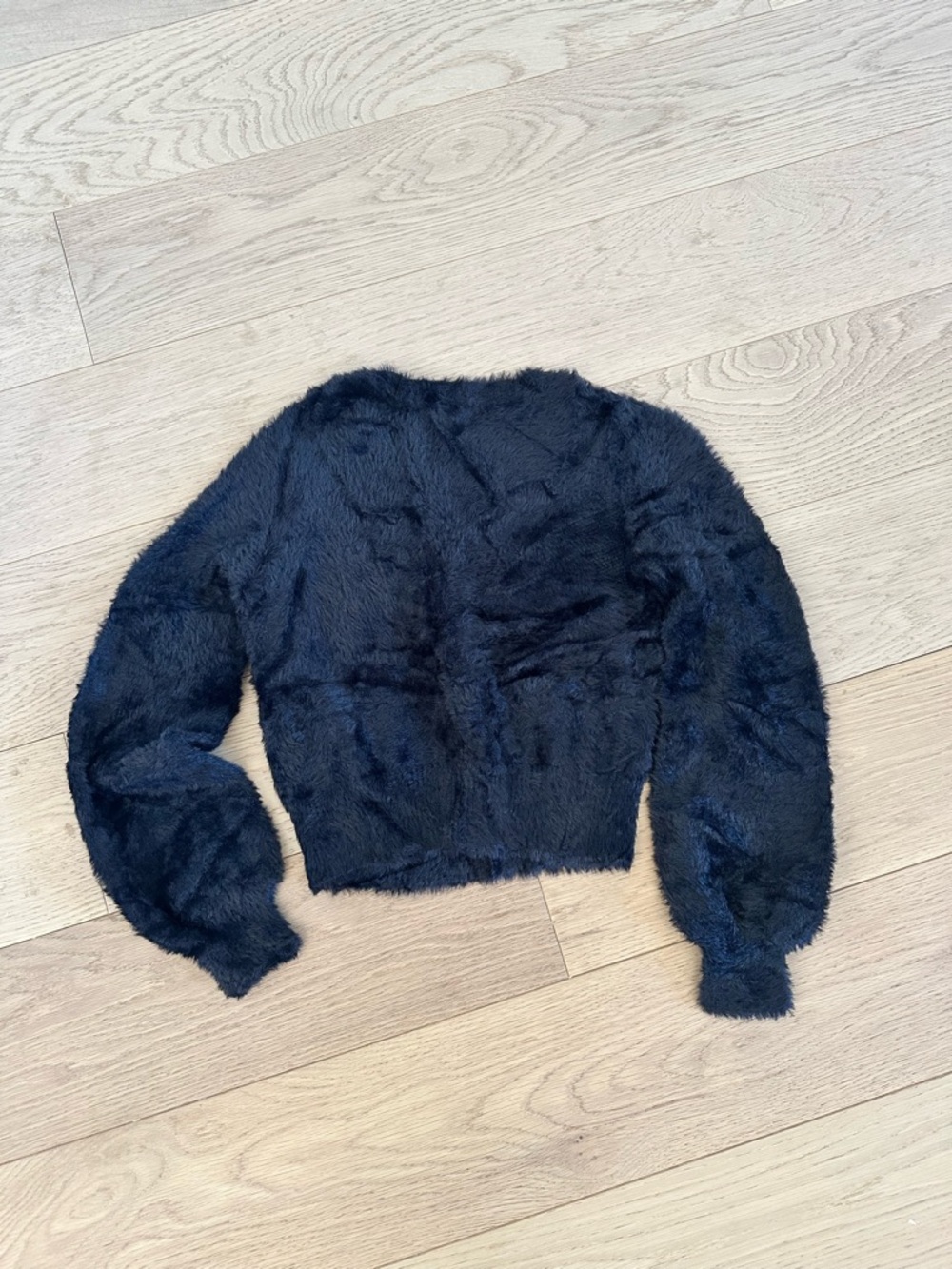 Aritzia Black Fuzzy Crewneck Sweater - Picture 2 of 2